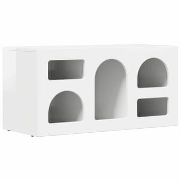 Vidaxl TV omarica Visok sijaj bela 80 x 35 x 40 cm Konstruiran les