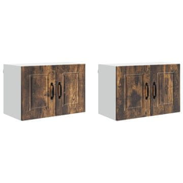 Vidaxl Omarica na steni PORTO 2 szt. Dimljeni oreh 60 x 31 x 40 cm