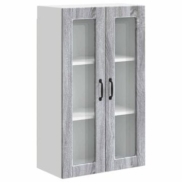 Vidaxl Stenski stekleni omarica PORTO Siva Sonoma 60 x 31 x 100 cm