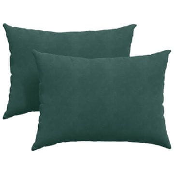 Vidaxl Blazine za kavč 2 szt. Temno zelena 70 x 50 cm Žametna tkanina