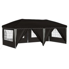 Vidaxl Zložljivi šotor za zabave 575 x 288 x 245 cm Črna