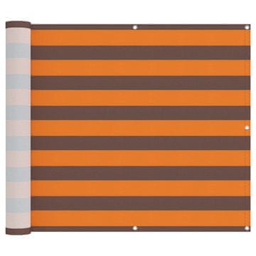 Vidaxl Balconska mreža Oranžna in Rjava 100 x 1000 cm Oxford tkanina