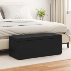 Vidaxl Stolica Črna 101 x 41 x 40 cm Umetno Usnje in Umetno Leseno