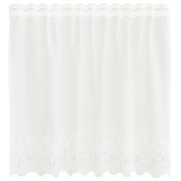 Vidaxl Čipkasta Zavesa z zavesami Cvetlični Bela 80 x 150 cm Poliester