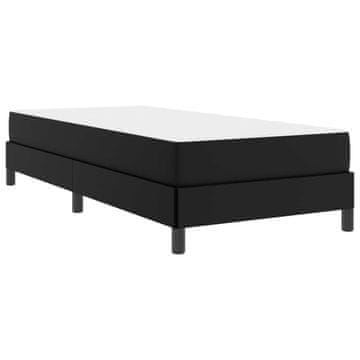 Vidaxl Konstrukcija postelje z vzmetnico Črna 90 x 200 cm blago