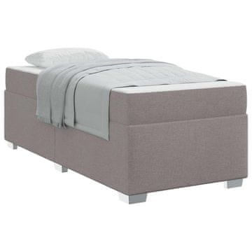 Vidaxl Konstrukcija postelje z vzmetnico Taupe 80 x 200 cm blago