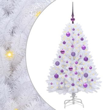 Vidaxl Umetno Zložljivo Božično Drevo Bela 120 cm PVC in jeklo