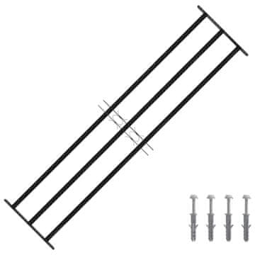 Vidaxl Okenska rešetka 174 x 45 cm Prašno lakirano jeklo Črna