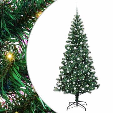 Vidaxl Umjetna preddekorirana božićna jelka med 300 LED Zelena 240 cm
