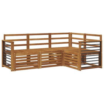 Vidaxl Sedežne garniture 4 szt. Naravna Masiven les akacije