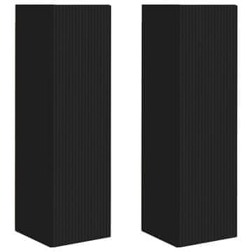 Vidaxl TV stenska omara 2 szt. Črna 30 x 31 x 100 cm Konstruiran les