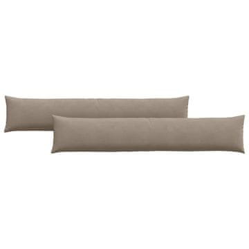 Vidaxl Blazine za kavč 2 szt. Taupe 200 x 40 cm blago