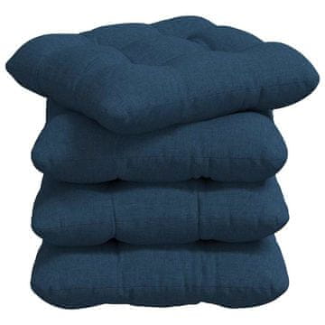 Vidaxl Sedežne blazine 4 szt. Modra 40 x 40 x 12 cm blago