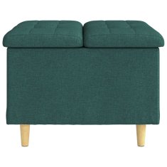 Vidaxl Ottoman s shranjevanjem Temno zelena 60 x 60 x 45 cm blago