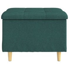 Vidaxl Ottoman s shranjevanjem Temno zelena 60 x 60 x 45 cm blago