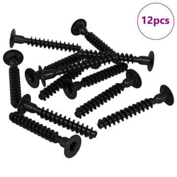 Vidaxl Vijačna kapa 12 szt. Črna M5 x 40 mm elezo