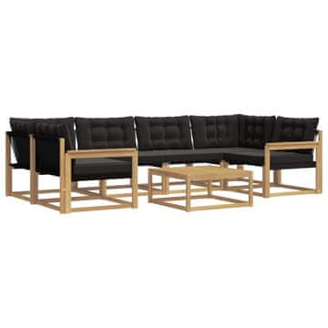 Vidaxl Zunanja garnitura za sedenje 7 szt. Bela in črna 79 x 79 x 37 cm