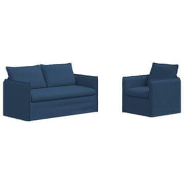 Vidaxl Kavčna garnitura 2 szt. Modra 156 x 82 x 85 cm Blago