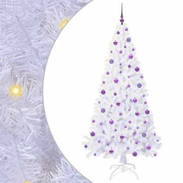 Vidaxl Umestno božično drevo med 300 LED Bela 210 cm PVC in jeklo