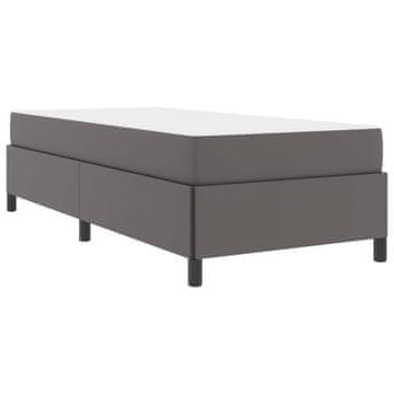 Vidaxl Konstrukcija postelje z vzmetnico Siva 80 x 200 cm blago