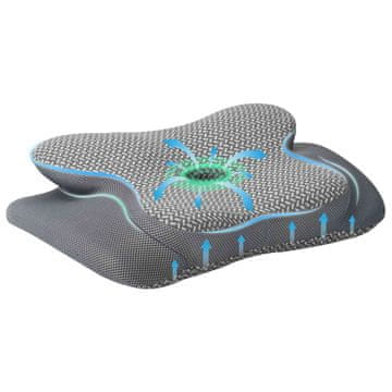 Vidaxl Vzglavnik za vrat Siva Spominska pena 58 x 38 x 12 cm