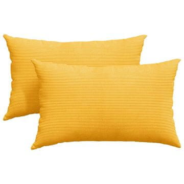 Vidaxl Blazine za kavč 2 szt. Svetlo rumena 50 x 30 cm Žametna tkanina