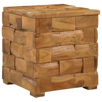 Vidaxl Skladiščna klop Rjava 40 x 40 x 45 cm Trden tikov les