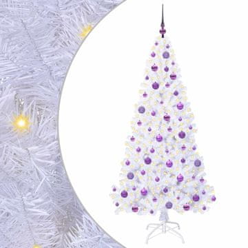 Vidaxl Umestno božično drevo med 300 LED Bela 180 cm PVC in jeklo