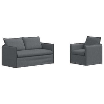 Vidaxl Kavčna garnitura 2 szt. Temno siva 156 x 82 x 85 cm Blago