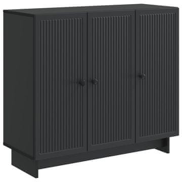 Vidaxl Strani šal Črna 89 x 34,5 x 80 cm Inženirski les