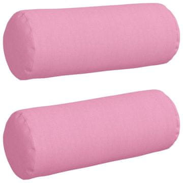 Vidaxl Blazine 2 szt. Roza Ø 25 x 70 cm blago