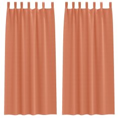Vidaxl Zavese za zatemnitev z obroči 2 szt. Terakota 260 x 140 cm