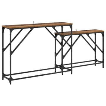 Vidaxl Konzolna miza 2 szt. Star les 100 x 28 x 75 cm Konstruiran les