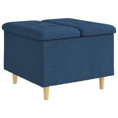 Vidaxl Ottoman s shranjevanjem Modra 60 x 60 x 45 cm blago