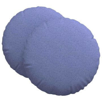 Vidaxl Sedežne blazine 2 szt. Jeans modra Ø60 x 21 cm blago