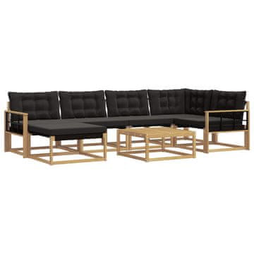 Vidaxl Zunanja garnitura za sedenje 7 szt. Bela in črna 79 x 79 x 37 cm