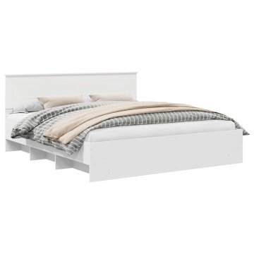 Vidaxl Konstrukcija postelje Bela 180 x 200 cm Konstruiran les