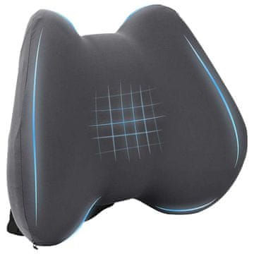 Vidaxl Vzglavnik za hrbet Siva Spominska pena 40 x 32 x 14 cm