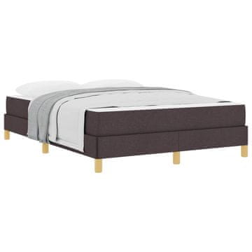 Vidaxl Postelja z vzmetnico z vzmetnico Temno rjava 140 x 190 cm blago