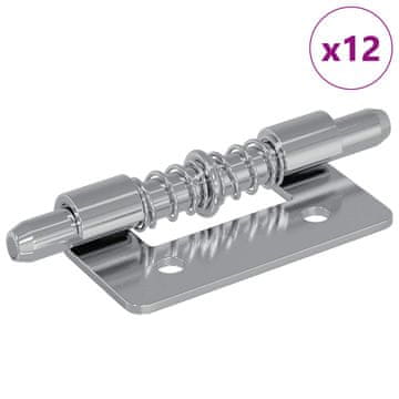 Vidaxl Zaponka 12 szt. srebrna 46 x 17 x 1,2 mm Jeklo