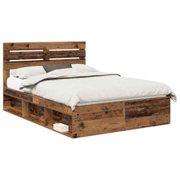 Vidaxl Konstrukcija postelje Star les 150 x 200 cm Masivno borovo les