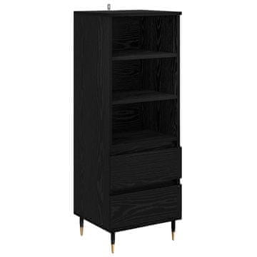 Vidaxl Visok predalnik Črna Orehovina 40 x 36 x 110 cm Konstruiran les