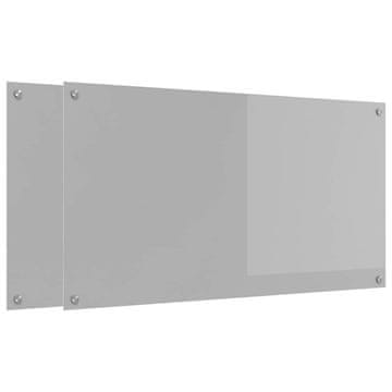 Vidaxl Kuhinjski panel 2 szt. Svetlo siva 110 x 60 cm kaljeno steklo