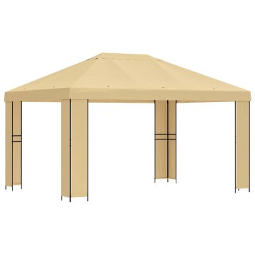 Vidaxl Paviljon 4 × 3 m Krem Poliester in jeklo 190 gsm