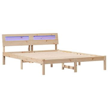 Vidaxl Konstrukcija postelje Rjava 150 x 200 cm Masivno borovo les