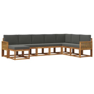 Vidaxl Zunanja garnitura za sedenje 8 szt. Naravna in antracitna