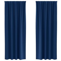 Vidaxl Zavese za zatemnitev z obroči 2 szt. Temno modra 260 x 140 cm