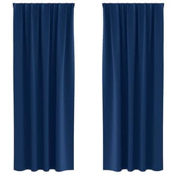 Vidaxl Zavese za zatemnitev z obroči 2 szt. Temno modra 225 x 140 cm