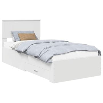 Vidaxl Konstrukcija postelje Bela 90 x 190 cm Konstruiran les