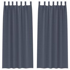 Vidaxl Zavese za zatemnitev z obroči 2 szt. Antracit 260 x 140 cm